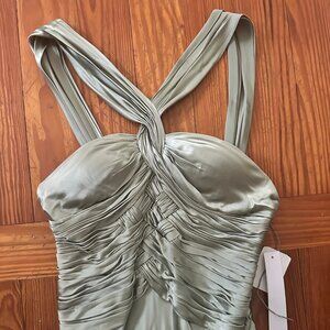 Seafoam green 100% silk "double loop goddess gown"